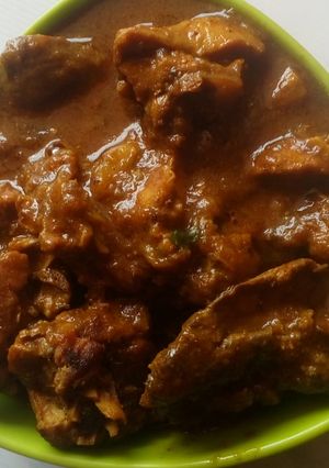 A picture of Mutton curry recipe.