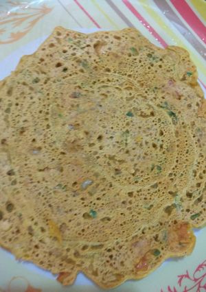 A picture of Multiprotein cheela with spinach.