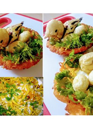 बटाटा बर्ड बास्केट चाट (bird basket chaat recipe in marathi) रेसिपी चे मुख्य फोटो 