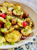 Potato salad with radish and garlic honey dressing