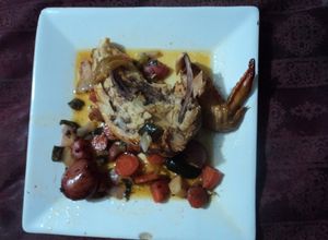 Una foto de Pollo en sidra de la huerta  estilo las Correa De San Diego. Jalisco México
