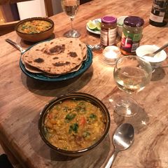 A picture of Cauliflower and Spinach Daal.