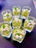 Verrines de purée de courgettes à la menthe et feta