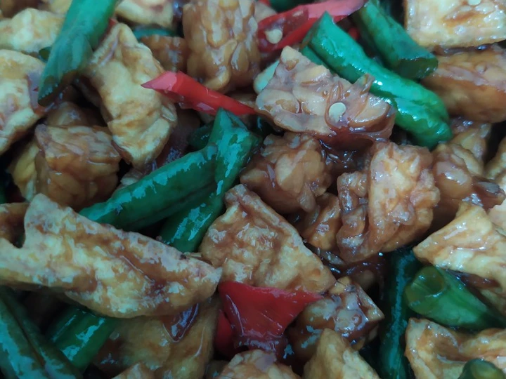 Cara Gampang Membikin Resep Tumis kacang panjang tahu tempe yang Bisa Manjain Lidah Anti Ribet, Uenak Banget