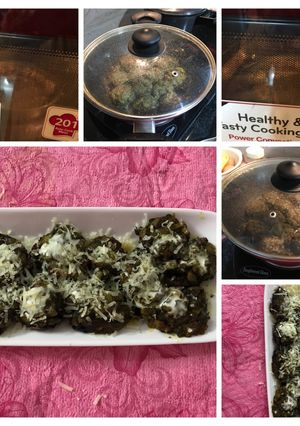 A picture of Chilli Cheese Stuffed Mushrooms.