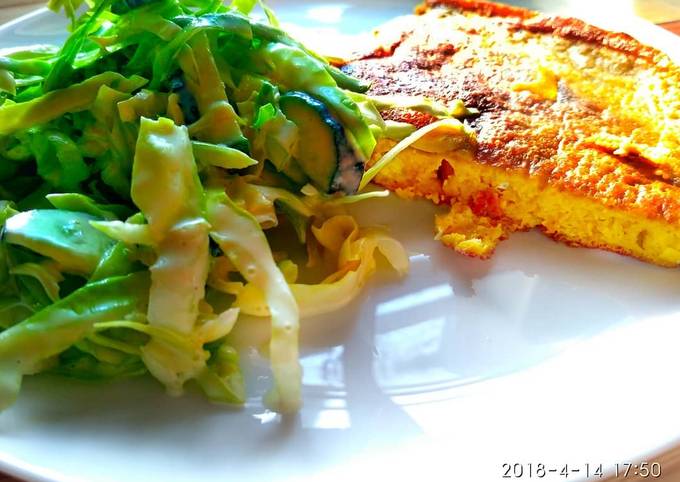 Теплый салат «Presto с омлетом», пошаговый рецепт на ккал, фото, ингредиенты - Яна
