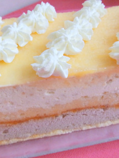 Una foto de Tarta helada de Jijona y mousse de chcolate