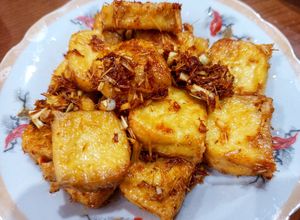 Hình của món Đậu hũ chiên sả.