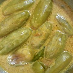 Dudh potol (pointed gourd in milky gravy) A picture of Dudh potol (pointed gourd in milky gravy).