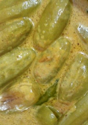 A picture of Dudh potol (pointed gourd in milky gravy).
