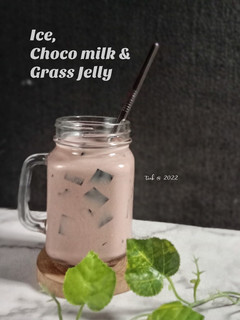 Foto resep Ice Choco Milk Grass Jelly