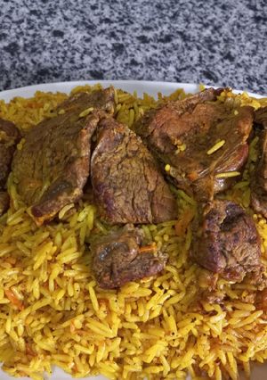 صورة لوصفة كبسة اللحم (أكلة الحله الواحده)