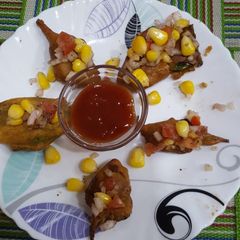 A picture of Palak corn chat.
