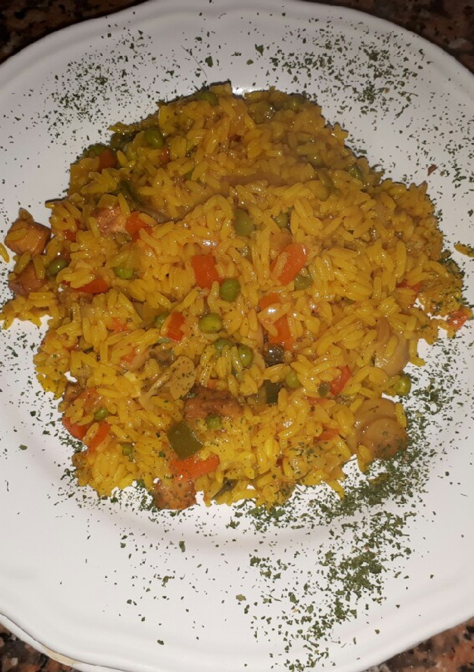 Una foto de Paella de verduras