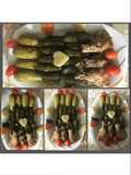 Stuffed Zucchini and Grape Leaves with Chicken Wings