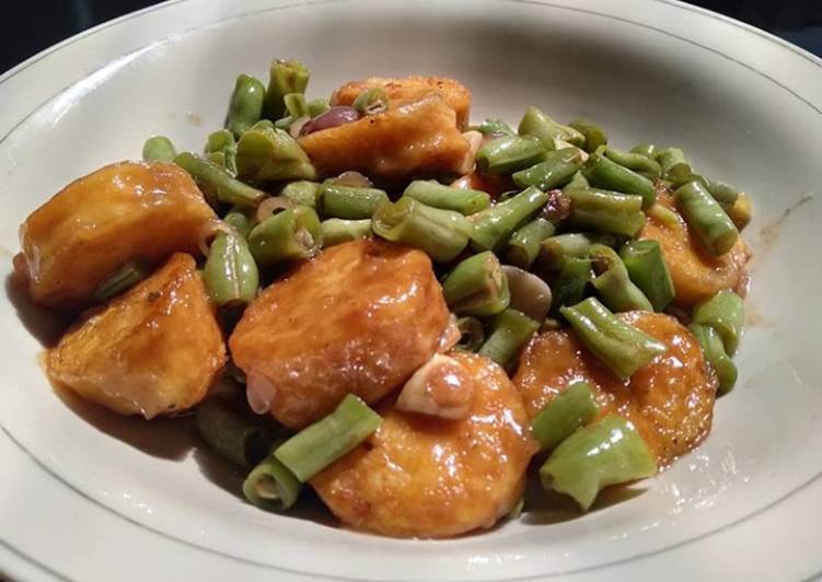 Tumis buncis tofu
