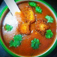 A picture of Carrot tomato soup.