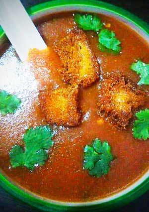 A picture of Carrot tomato soup.