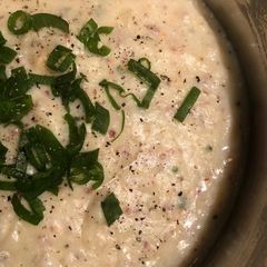 A picture of Loaded red potato-cauliflower soup.