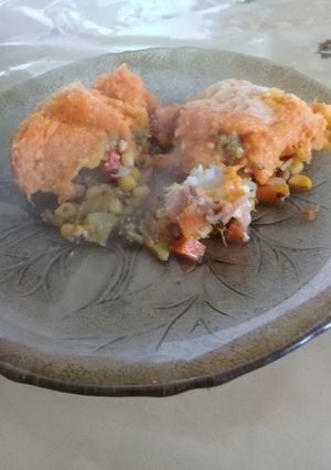 Una foto de Pastel de zapallo y verduras