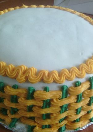 A picture of #baking challenge Basket weave vanilla.