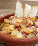 Secreto de cerdo con chorizo y patatas