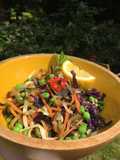 Pea and Courgetti noodles