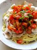 Capellini & Pork With Spicy Tomato Sauce