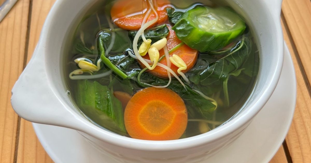Sayur bening bayam komplit