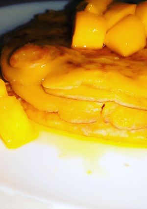 A picture of Mango Pancake Recipe | Breakfast Special.