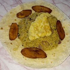 A picture of Tortilla bedded Noodles.