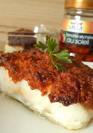 Une photo de Colin en croute de chorizo et parmesan