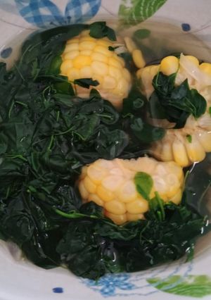 Foto resep Daun Kelor + Jagung masak kunci