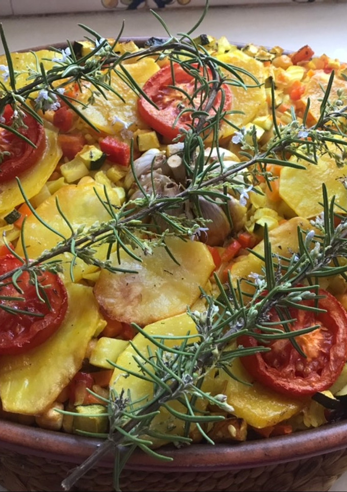 Una foto de Arroz al horno vegetariano