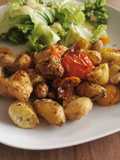 Pommes de terre grenaille et tomates cerises