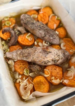 Una foto de Solomillo de cerdo al horno con boniato | Otoño de batch cooking