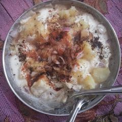 Dahi bhalle A picture of Dahi bhalle.