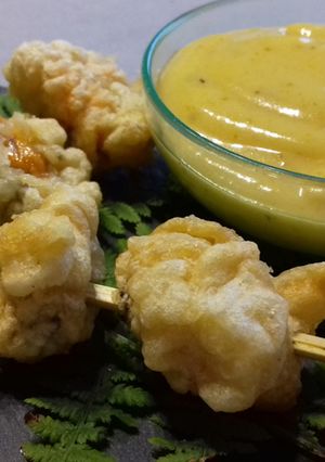 Une photo de Tempura de moules, mayonnaise curry