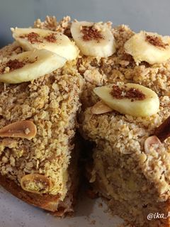 Foto resep Apple Crumble Banana Cake with Cinnamon