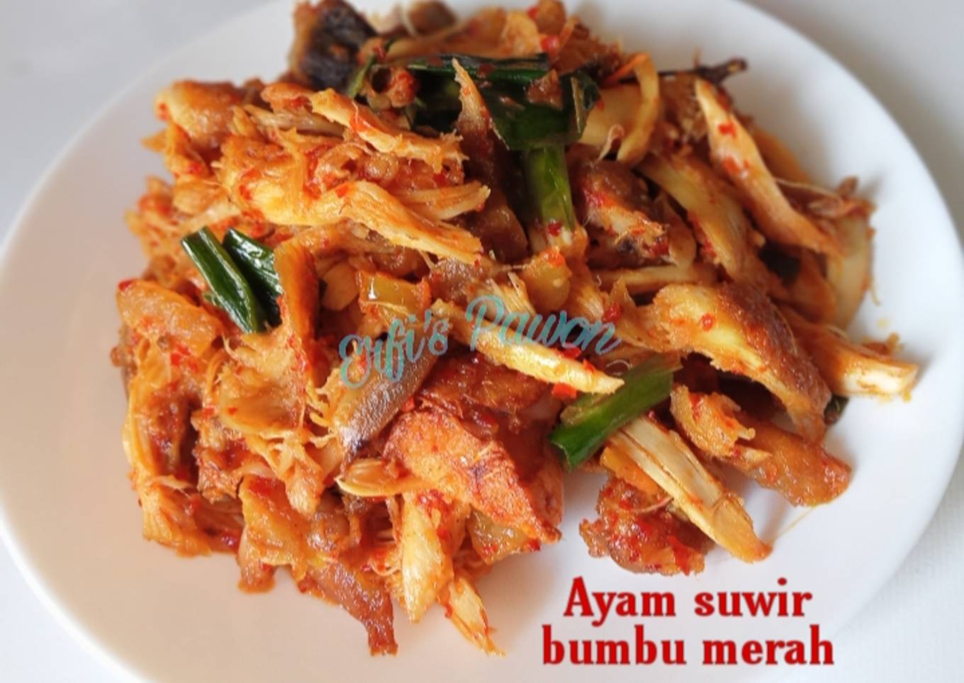 Ayam suwir bumbu merah