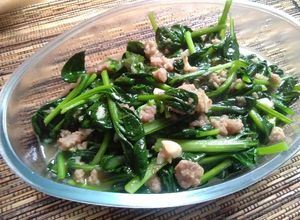 Foto resep Tumis sawi pagoda dan daging cincang