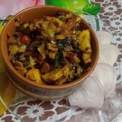 A picture of My favourite arbi ki fry sabji.