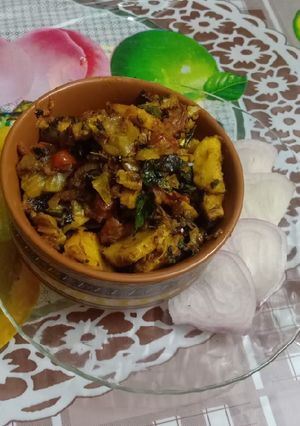A picture of My favourite arbi ki fry sabji.