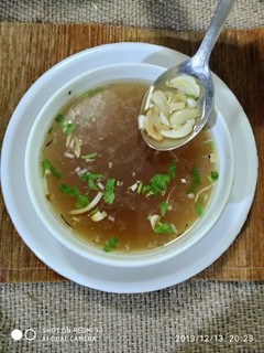 A picture of Ginger Garlic Clear Soup.