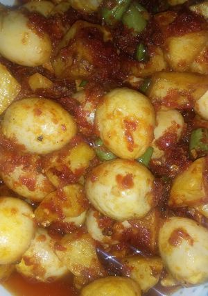 Foto resep Balado kentang dan telur puyuh