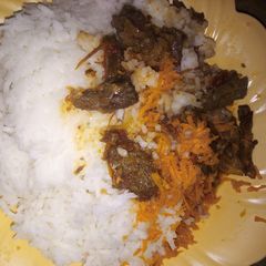 A picture of Rice and mbuzi stew #weeklyjikonichallenge.