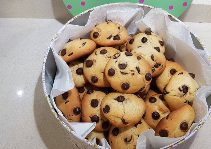 Galletas tipo chips-ahoy Receta de Erika Moreno- Cookpad