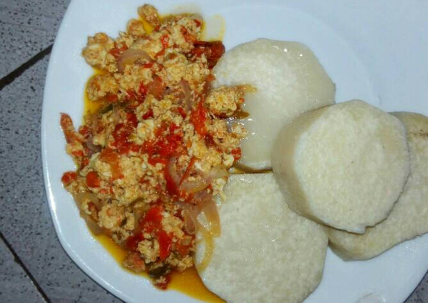 Boiled yam and egg sauce Recipe by Linda Oja Cookpad