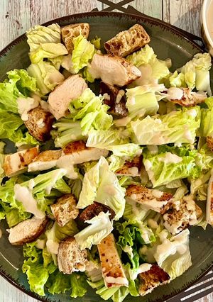 A picture of Chicken Caesar Salad.