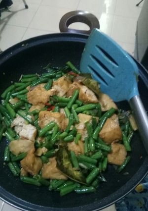 Foto resep Tumis kacang panjang tahu saos tiram
